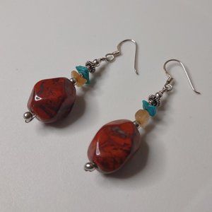 Stone Earrings With 925 Hooks